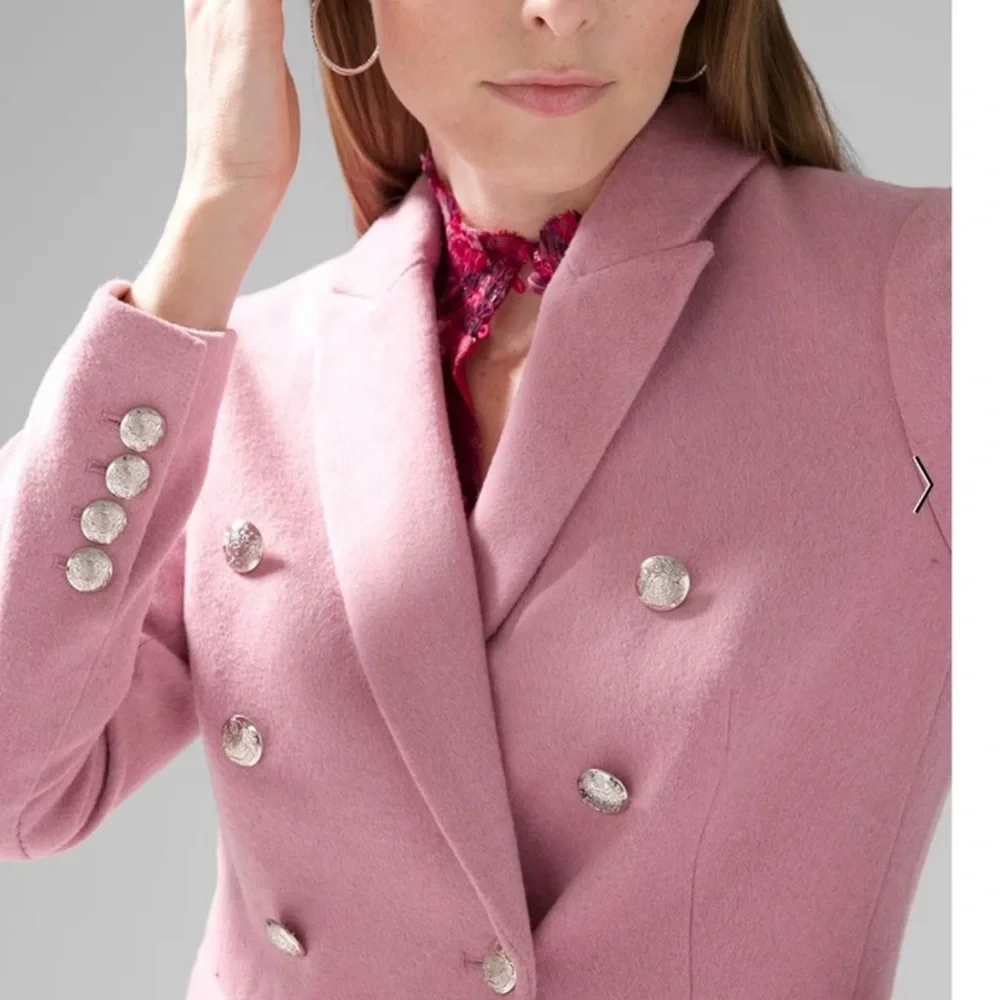 🌸🌺🌷White House Black Market Pink Blazer with Silver Buttons - Picture 3 of 16